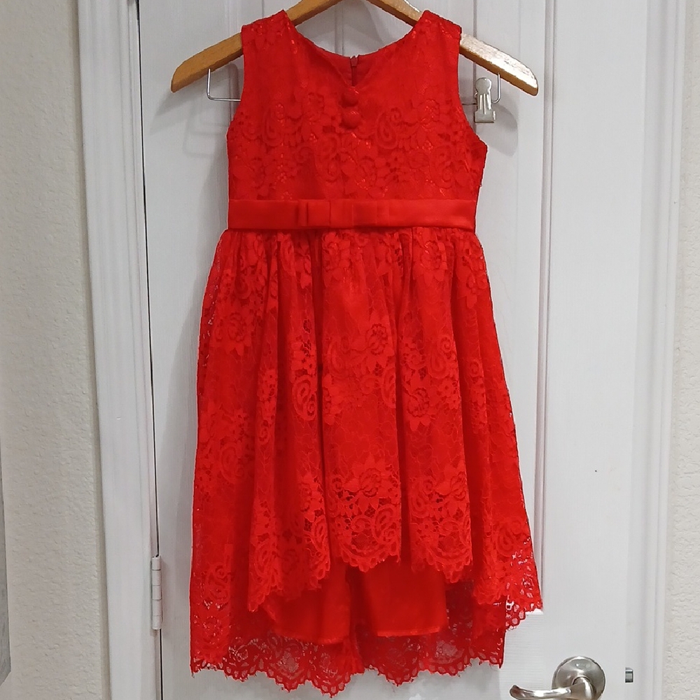 Red Sleeveless A-Line Sundress for Weddings Size 7
